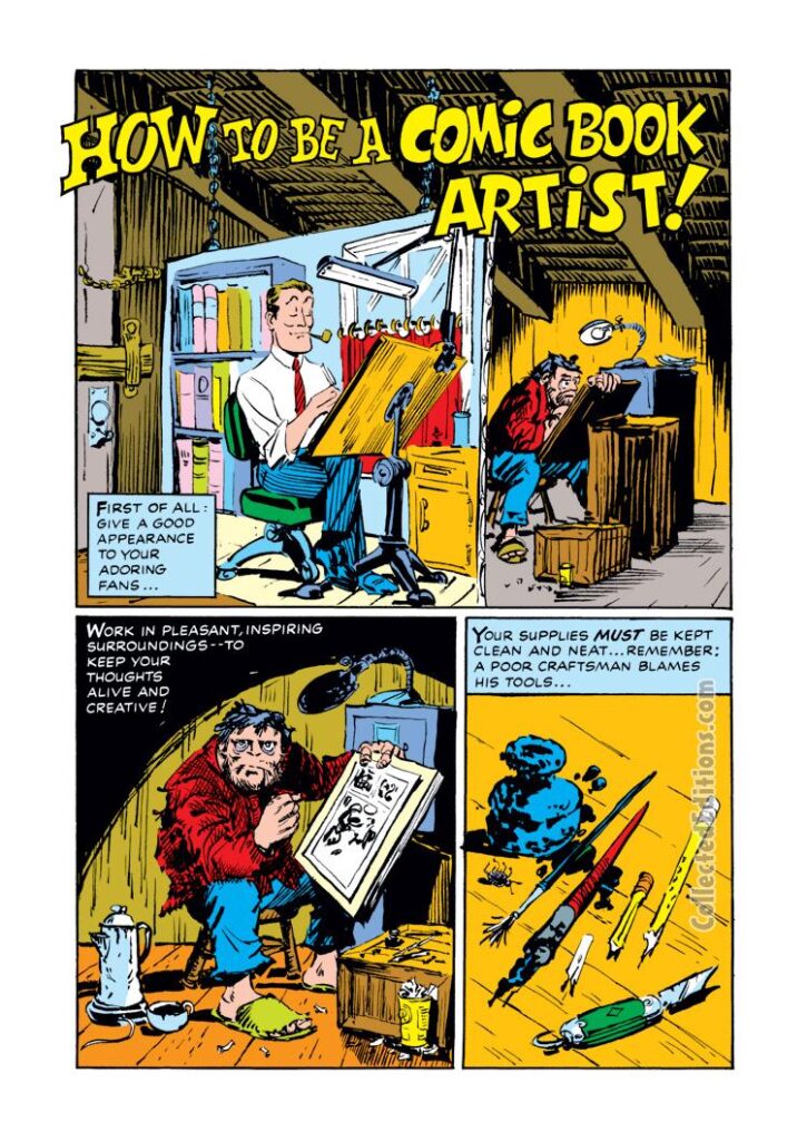 Not Brand Echh #9, pg. 29, ”How To Be A Comic Book Artist!" by Marie Severin