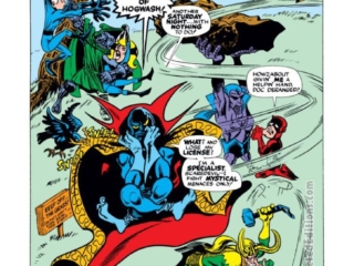 Not Brand Echh #13, pg. 29, &ldquo;Dr. Deranged vs. Deadpan!" by Roy Thomas and Gene Colan; Dr. Deranged vs. Deadpan, Marvel Age parody, DC Comics parody, satire