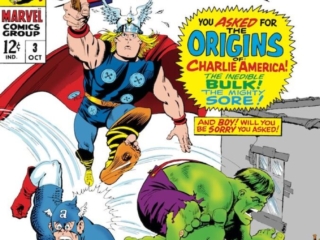 Not Brand Echh #3 cover; pencils and inks, Marie Severin ; Charlie America, Inedible Bulk, Mighty Sore, satire, Marvel Age humor, parody