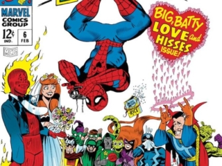 Not Brand Echh #6 cover; pencils and inks, Marie Severin; Big, Batty, Love and Kisses Issue, Spidey-Man, Human Scorch, Unhumans; Dr. Deranged