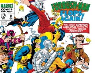 Not Brand Echh #8 cover; pencils and inks, Marie Severin; Forbush-Man Flops Again, Echhs-Men, X-Men, Revengers, Knock Furious, Marvel Age humor, satire, parody