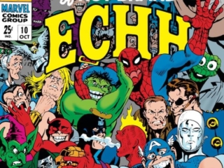 Not Brand Echh #10 cover; pencils and inks, Marie Severin; Marvel Age humor, parody, satire, Mad Magazine