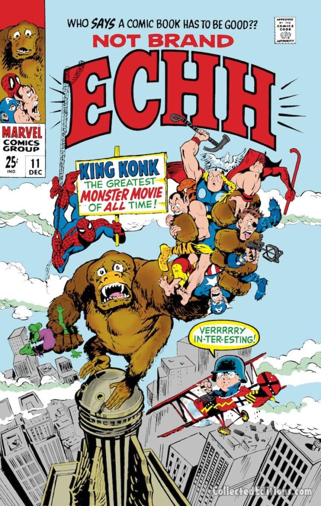 Not Brand Echh #11 cover; pencils and inks, Marie Severin; King Konk, Revengers, Spidey-Man