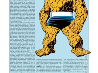 The Official Handbook of the Marvel Universe #11, pg. 12, Thing entry; OHOTMU