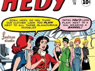 Patsy and Hedy #79 cover; pencils and inks, Al Hartley; Hanover Agency, Fashion Magazine, Patsy Walker, Hedy Wolfe, Marvel August 1961 Omnibus