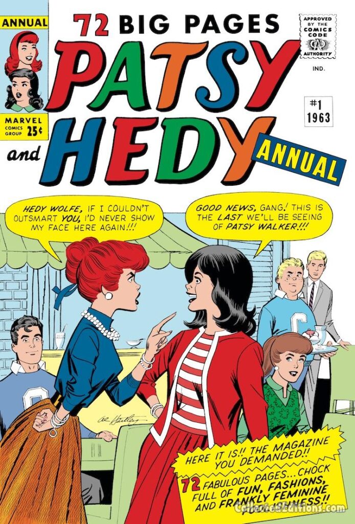 Patsy and Hedy Annual #1 cover; pencils and inks, Al Hartley