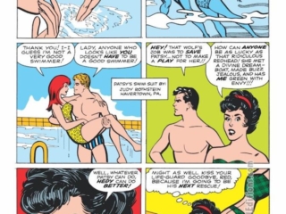 Patsy and Hedy #84. &ldquo;In the Swim with Hedy&rdquo;, pg. 5; pencils and inks, Al Hartley; lifeguard, Hedy Wolfe, Patsy Walker, Buzz