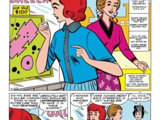 Patsy Walker #114. &ldquo;For Art&rsquo;s Sake!&rdquo;, pg. 1; pencils, Stan Goldberg; inks, uncredited; Stan Lee, writer, Debbie Ethridge, Houston, TX; Laurel Baker, Scarborough, Ontario; Gay Lynn Kampama, Bellflower, CA, Hedy