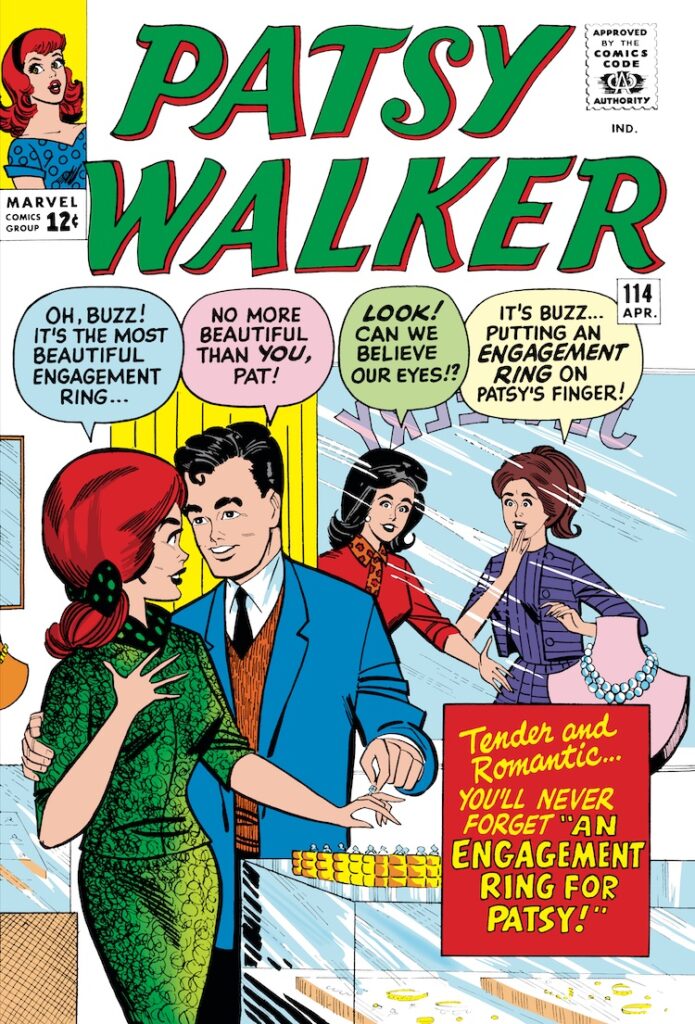 Patsy Walker #114 cover; pencils and inks, Stan Goldberg; Buzz, Engagement Ring for Patsy