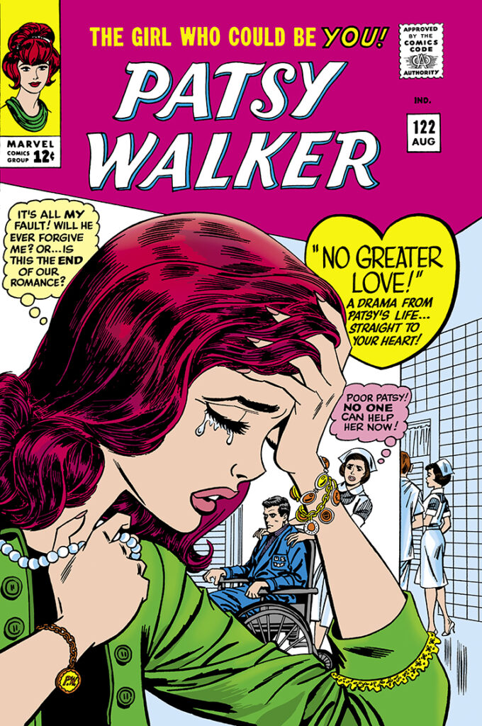 Patsy Walker #122 cover; pencils, Al Hartley; inks, Frank Giacoia, Joe Giella; No Greater Love, The Girl Who Could Be You