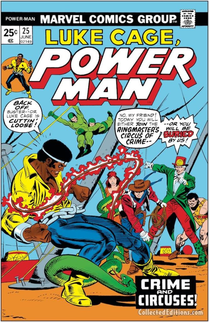 Power Man #25 cover; pencils, Gil Kane; inks, Mike Esposito