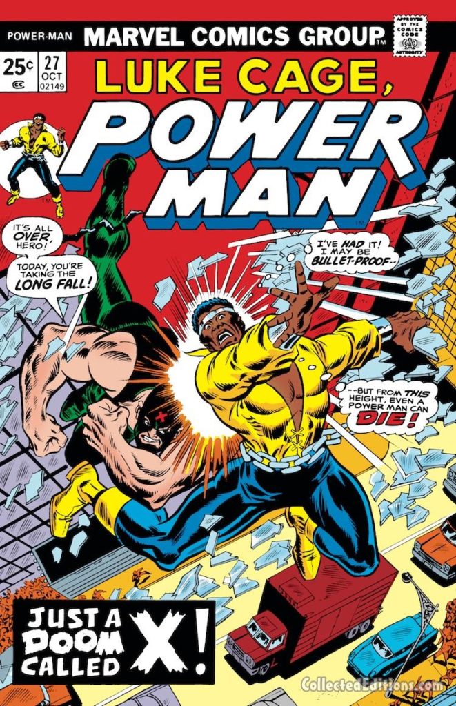 Power Man #27 cover; pencils, Ron Wilson; inks, Frank Giacoia; Luke Cage
