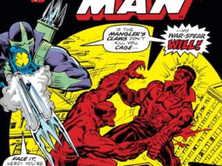 Power Man #34 cover; pencils, Rich Buckler; inks, The Mangler/Luke Cage