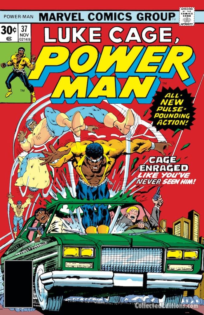 Power Man #37 cover; pencils, Ron Wilson; Luke Cage