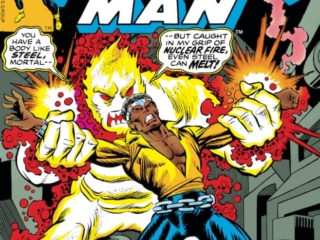 Power Man #47 cover; pencils, Gil Kane; inks, Pablo Marcos; Luke Cage/Zzzax