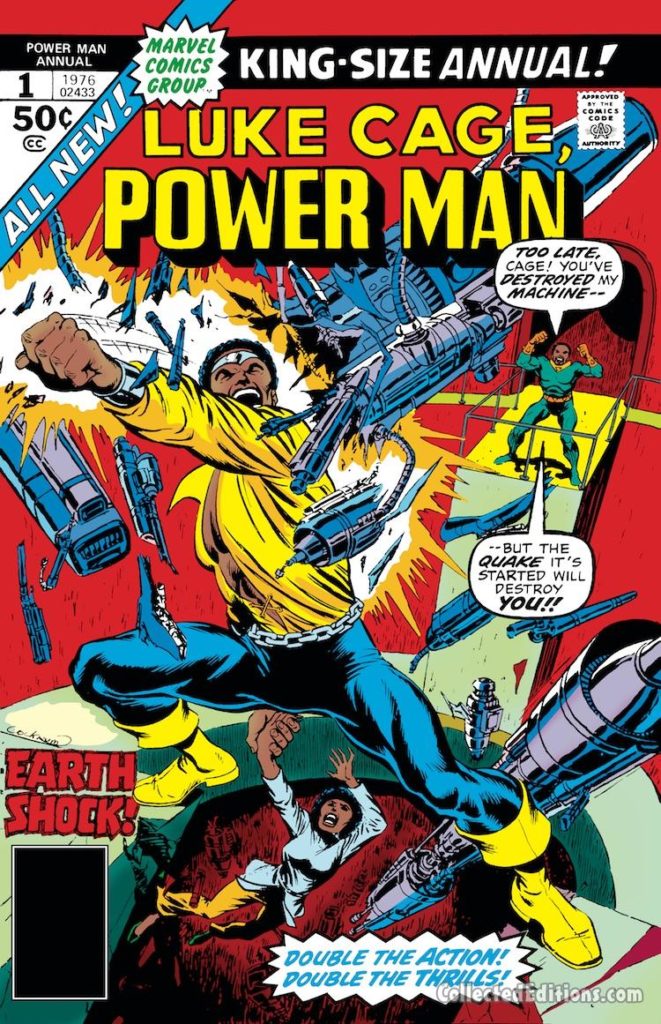 Power Man Annual #1 cover; pencils and inks, Dave Cockrum; Luke Cage/Moses Magnum