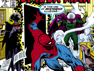 Questprobe #2 cover; pencils and inks, Al Milgrom; Scott Adams, limited series, Mysterio, Chief Examiner, Is this one of Mysterio&rsquo;s illusions or am I seeing two of him?