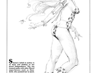 Rampaging Hulk #9, pinup gallery pg. 4: pencils and inks, Tony DeZuniga, Shanna the She-Devil