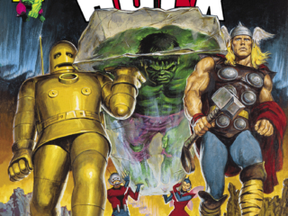 Rampaging Hulk #9 cover; painted art, Earl Norem; Avengers, Iron Man, Thor, Wasp, Ant-Man, To Avenge the Earth