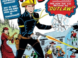 Rawhide Kid #17 cover; pencils, Jack Kirby; inks, Dick Ayers; first appearance of Johnny Bart, the Rawhide Kid; Beware the Rawhide Kid; See how the Kid Became an Outlaw; Stan Lee; Marvel Age of Comics