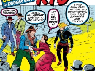Rawhide Kid #19 cover; pencils, Jack Kirby; inks, Dick Ayers; Gun-Duel in Trigger Gap