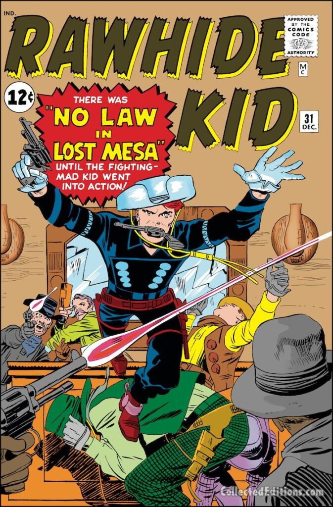 Rawhide Kid #31 cover; pencils and inks, Jack Kirby; No Law in Lost Mesa