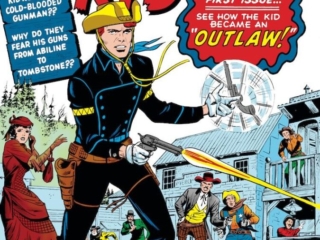 Rawhide Kid #17 cover; pencils, Jack Kirby; inks, Dick Ayers; first appearance of Johnny Bart, the Rawhide Kid; Beware the Rawhide Kid; See how the Kid Became an Outlaw; Stan Lee; Marvel Age of Comics