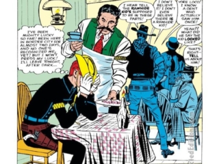 Rawhide Kid #18, &ldquo;A Legend is Born!&rdquo;, pg. 1; pencils, Jack Kirby; inks, Dick Ayers; Johnny Bart; Silver Dollar Saloon; Border City Texas