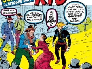 Rawhide Kid #19 cover; pencils, Jack Kirby; inks, Dick Ayers; Gun-Duel in Trigger Gap