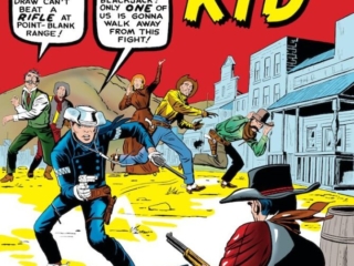 Rawhide Kid #20 cover; pencils, Jack Kirby; inks, Dick Ayers; Shoot-Out with Blackjack Bordon