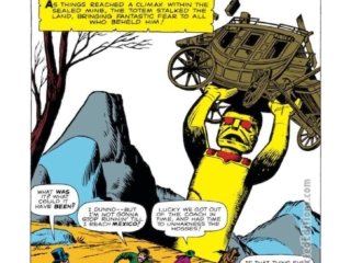 Rawhide Kid #22, &ldquo;Beware!! The Terrible Totem!!&rdquo;, pg. 15; pencils, Jack Kirby; inks, Dick Ayers; Marvel Western/Monster Comics, Johnny Bart, The End of the Totem, Abilene Texas