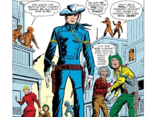 Rawhide Kid #23, &ldquo;The Origin of the Rawhide Kid!&rdquo;, pg. 1; pencils, Jack Kirby; inks, Dick Ayers, Stan Lee