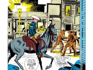 Rawhide Kid #25, &ldquo;The Bat Strikes!&rdquo;, pg. 1; pencils, Jack Kirby; inks, Dick Ayers, Western super-villain