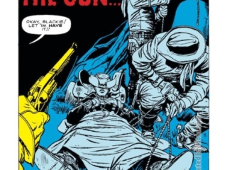 Rawhide Kid #25, &ldquo;Those Who Live By the Gun&hellip;&rdquo;, pg. 1; pencils, Jack Kirby; inks, Dick Ayers; splash page, Blackie