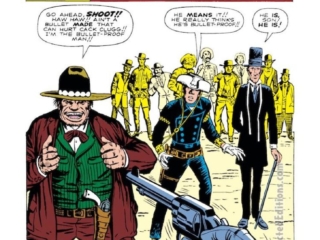 Rawhide Kid #26, &ldquo;The Bullet-Proof Man!&rdquo;, pg. 1; pencils, Jack Kirby; inks, Dick Ayers; Cack Clugg