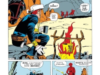 Rawhide Kid #27, &ldquo;The Man Who Caught the Kid!&rdquo;, pg. 1; pencils, Jack Kirby; inks, Dick Ayers; Nightwind, Stan Lee, Western comics