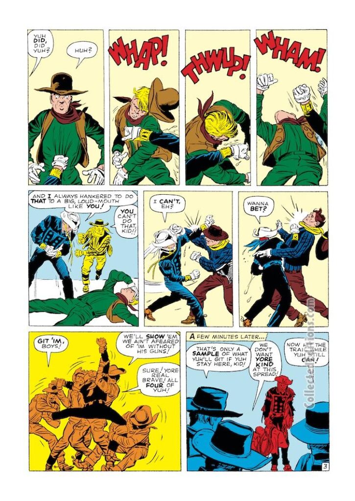 Rawhide Kid #27, “When Six-Guns Roar!”, pg. 3; pencils, Jack Kirby; inks, Dick Ayers