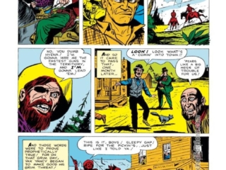 Rawhide Kid #29, &ldquo;Yak Yancy, the Man Who Treed a Town&rdquo;, pg. 2; pencils and inks, Dick Ayers; Man Who Freed a Town, typo in title