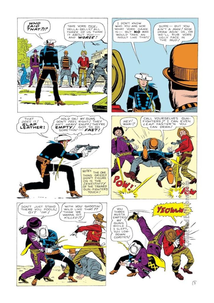 Rawhide Kid #32, “No Guns for a Gunman!”, pg. 3; pencils, Jack Kirby; inks, Dick Ayers