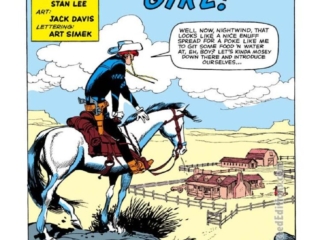 Rawhide Kid #33, &ldquo;The Gunfighter and the Girl!&rdquo;, pg. 1; pencils and inks, Jack Davis; Stan Lee, splash page, Nightwind, EC Comics, Western