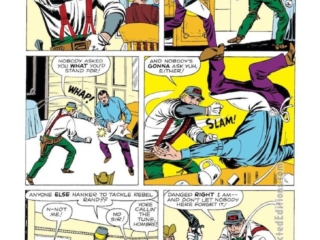 Rawhide Kid #33, &ldquo;There&rsquo;s a Shoot-Out Comin&rsquo;!&rdquo;, pg. 2; pencils and inks, Sol Brodsky; Confederate soldier, Rebel Rand