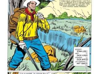 Rawhide Kid #34, &ldquo;Man of the West!&rdquo;, pg. 1; pencils, Jack Kirby; inks, Dick Ayers; Stan Lee, pioneer spirit, Marvel Comics
