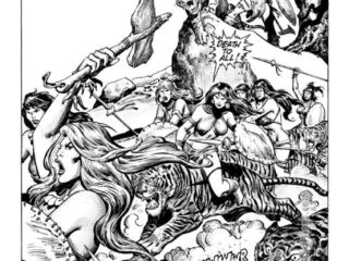 Savage Sword of Conan #62, &ldquo;The Temple of the Tiger&rdquo;, pg. 19; pencils, John Buscema; inks, Ernie Chan; Conan the Barbarian, Warrior Women of Z&rsquo;Harr Hr&rsquo;Ann, tigers, No Quarter