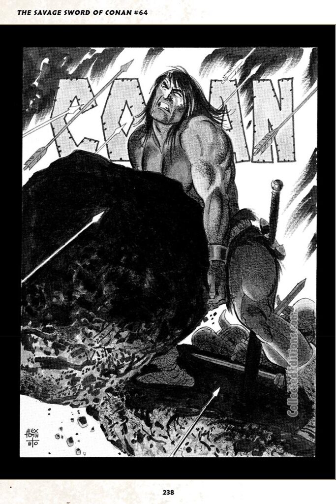 Savage Sword of Conan #64, pinup, pg. 48; pencils and inks, Alex Toth; Conan the Barbarian
