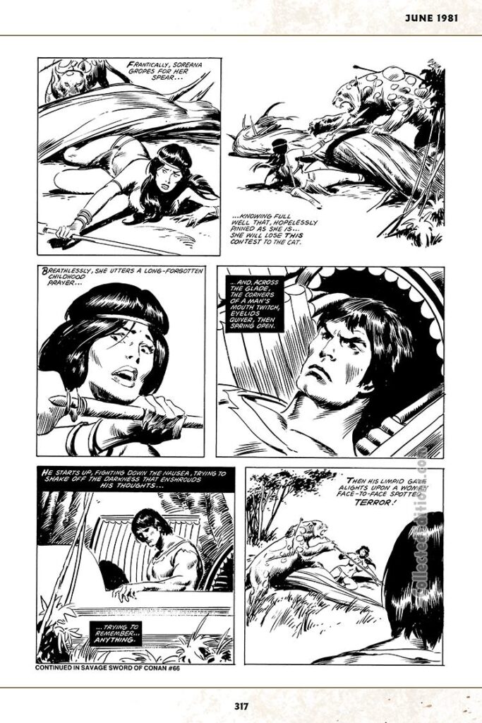 Savage Sword of Conan #65, Bront in “Death of the Mind — Rebirth of the Soul!”, pg. 61; pencils and inks, John Buscema; Soreana, backup feature