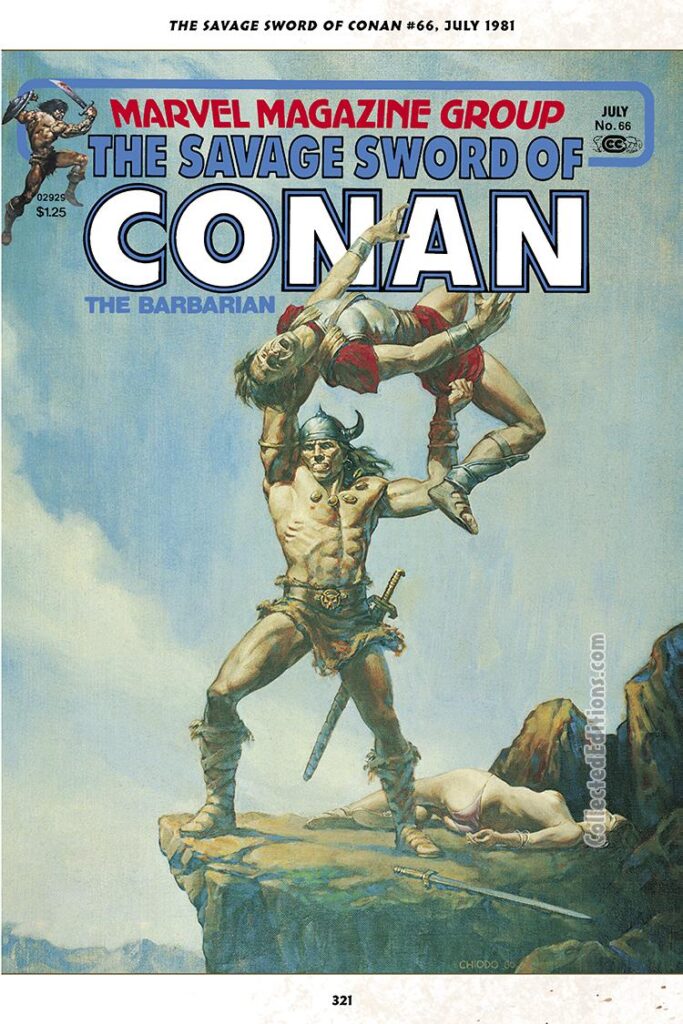 Savage Sword of Conan #66 cover; painted art by Joe Chiodo
