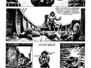 Savage Sword of Conan #67, &ldquo;Plunder of Death Island&rdquo;, pg. 30; pencils, John Buscema; inks, Alfredo Alcala; Conan the Barbarian, bondage, dagger, sword