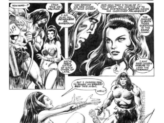 Savage Sword of Conan #69, &ldquo;Eye of the Sorcerer&rdquo;, pg. 21; pencils, Ernie Chan; inks, Alfredo Alcala; Conan the Barbarian, Valiana, wild boar