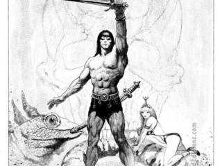 Savage Sword of Conan #69, pinup, pg. 49; pencils and inks, Romas Kukalis; Conan the Barbarian