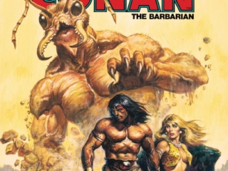 Savage Sword of Conan #70 cover; painted art by Earl Norem; ant creature